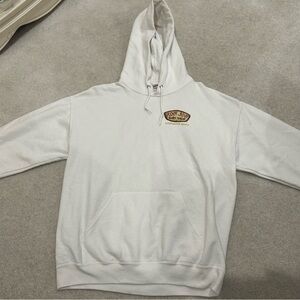 Ron Jon Classic White Hoodie with Brown Logo